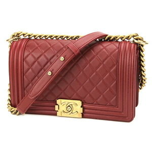 Chanel Shoulder Bag Boy Chanel Wine Red